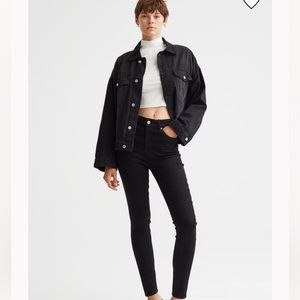 High rise skinny black denim jeans